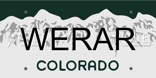 WERAR Colorado License Plate