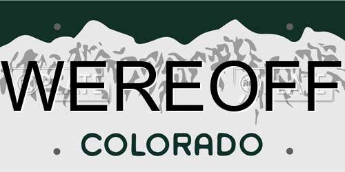WEREOFF Colorado License Plate