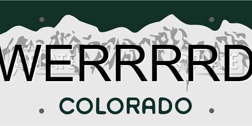 WERRRRD Colorado License Plate