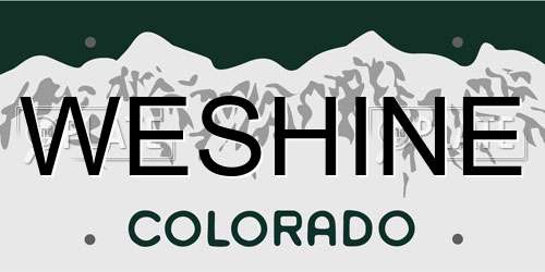 WESHINE Colorado License Plate