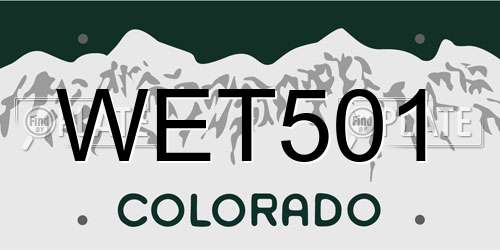 WET501 Colorado License Plate
