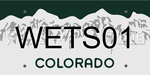 WETS01 Colorado License Plate