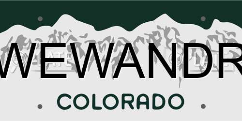 WEWANDR Colorado License Plate