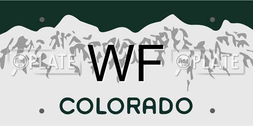 WF Colorado License Plate