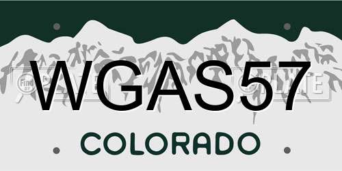 WGAS57 Colorado License Plate