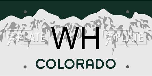 WH Colorado License Plate