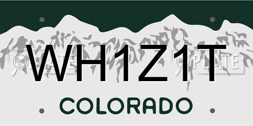 WH1Z1T Colorado License Plate