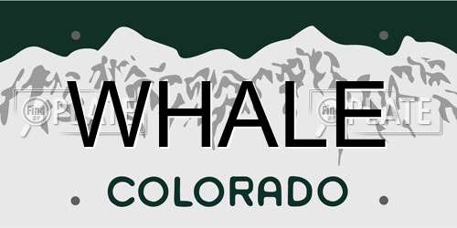 WHALE Colorado License Plate