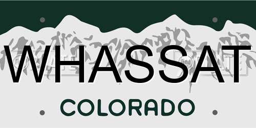 WHASSAT Colorado License Plate