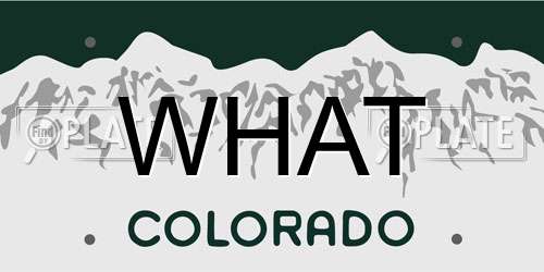WHAT Colorado License Plate