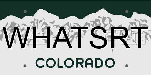 WHATSRT Colorado License Plate