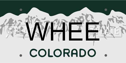 WHEE Colorado License Plate