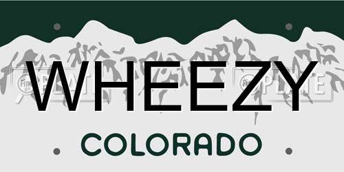 WHEEZY Colorado License Plate