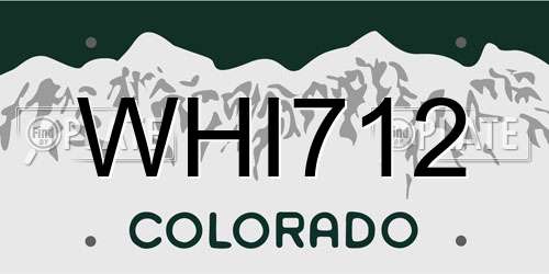 WHI712 Colorado License Plate