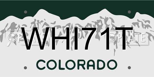 WHI71T Colorado License Plate