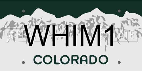 WHIM1 Colorado License Plate