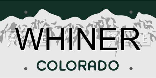 WHINER Colorado License Plate