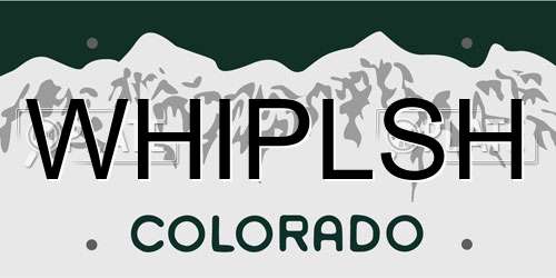 WHIPLSH Colorado License Plate