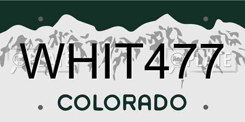 WHIT477 Colorado License Plate