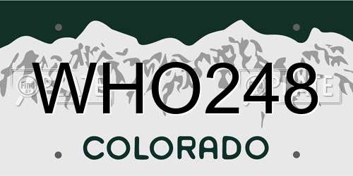 WHO248 Colorado License Plate