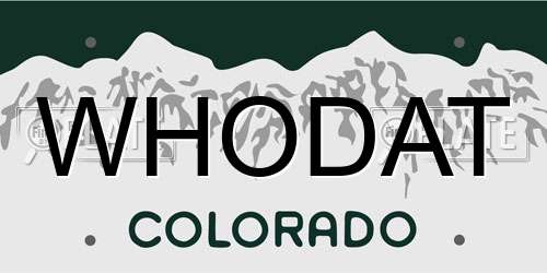 WHODAT Colorado License Plate