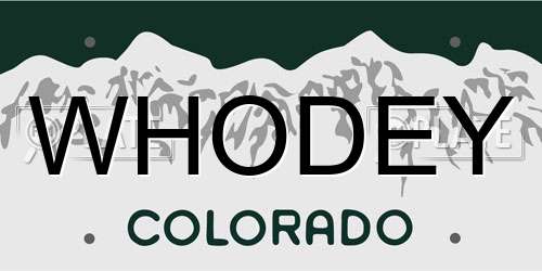 WHODEY Colorado License Plate