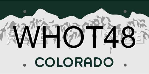 WHOT48 Colorado License Plate