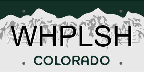 WHPLSH Colorado License Plate