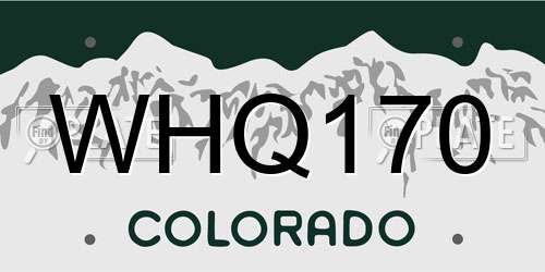 WHQ170 Colorado License Plate