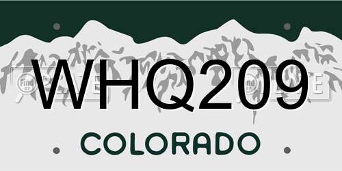 WHQ209 Colorado License Plate