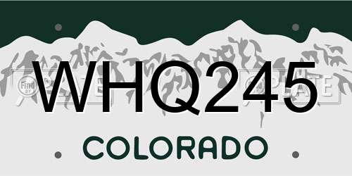 WHQ245 Colorado License Plate