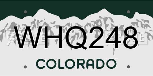 WHQ248 Colorado License Plate