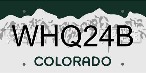 WHQ24B Colorado License Plate