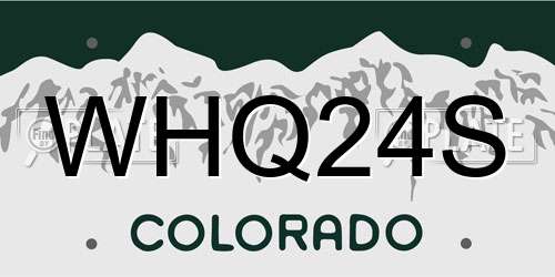 WHQ24S Colorado License Plate