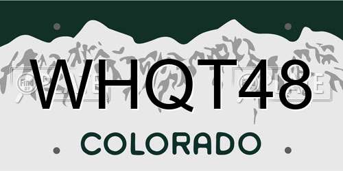 WHQT48 Colorado License Plate