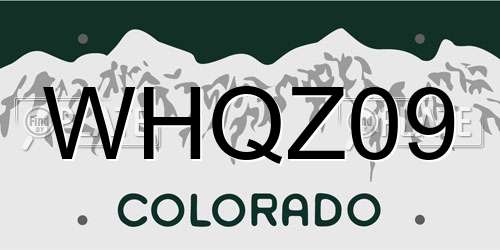 WHQZ09 Colorado License Plate