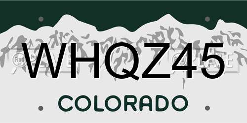 WHQZ45 Colorado License Plate