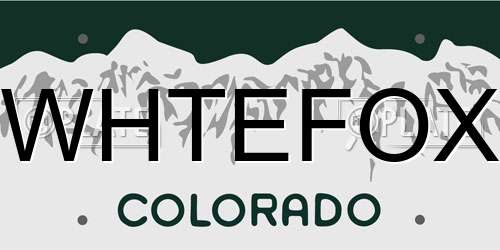 WHTEFOX Colorado License Plate