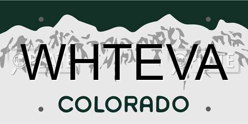 WHTEVA Colorado License Plate