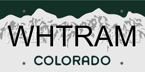 WHTRAM Colorado License Plate