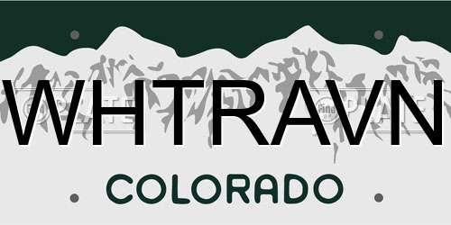 WHTRAVN Colorado License Plate