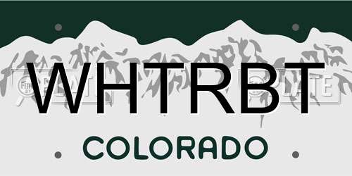WHTRBT Colorado License Plate