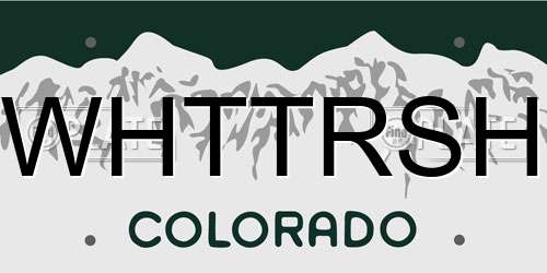 WHTTRSH Colorado License Plate