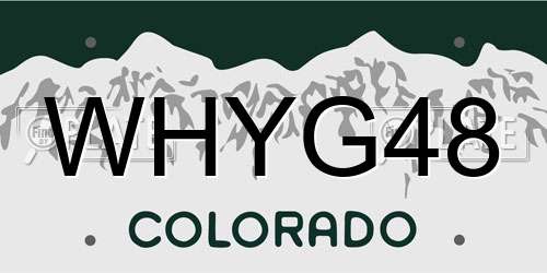 WHYG48 Colorado License Plate