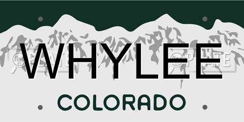 WHYLEE Colorado License Plate