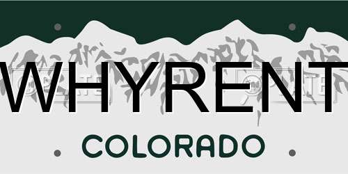 WHYRENT Colorado License Plate