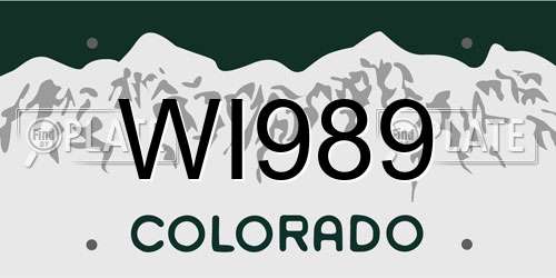 WI989 Colorado License Plate