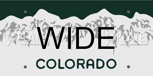 WIDE Colorado License Plate