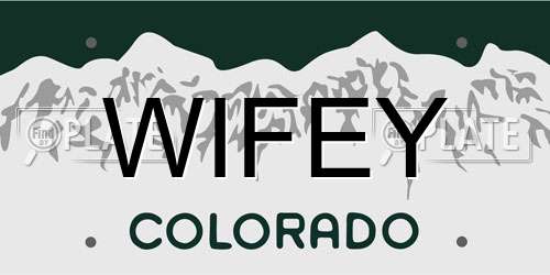 WIFEY Colorado License Plate