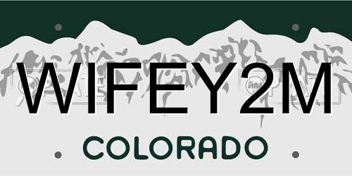 WIFEY2M Colorado License Plate